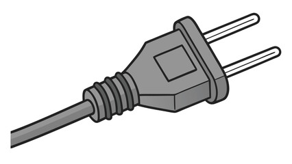 Gray power plug with cord electrical cord two pin plug