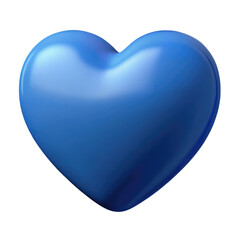 blue heart isolated on transparent white background, clipping path