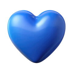 blue heart isolated on transparent white background, clipping path