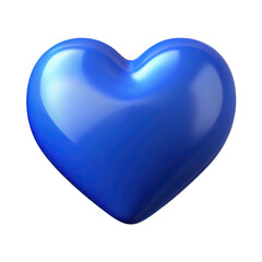 blue heart isolated on transparent white background, clipping path