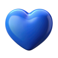 blue heart isolated on transparent white background, clipping path
