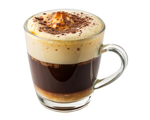 Cà Phê Trứng (Vietnamese Egg Coffee) – Traditional Vietnamese Beverage in Glass Mug Isolated on Transparent Background PNG