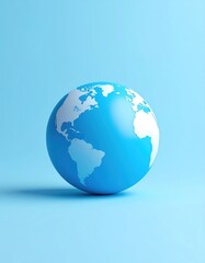 Fototapeta premium Blue sphere Earth on a blue background