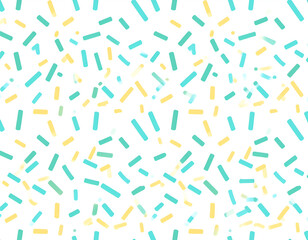 Teal Yellow Confetti Pattern White Background