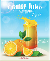 orange juice and lemon poster
