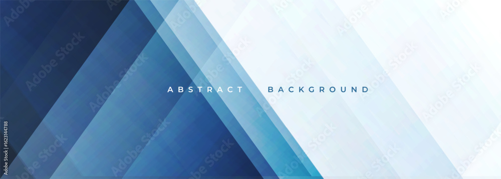 Wall mural blue and white modern abstract wide banner design. minimalist abstract background with geometric sha