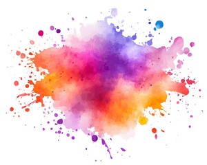 Vibrant Watercolor Explosion Colorful Splashes Abstract Background