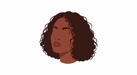 Flat Vector Portrait of a Black Woman with Natural Hair &ndash; Minimal Modern Inclusive Illustration