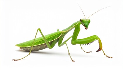 Praying Mantis on White Background B