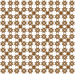 Geometric Star and Square Pattern - Seamless Brown and White Digital Paper