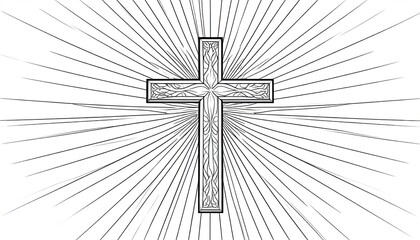 Ornate cross radiating light