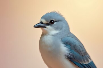 Elegant Small Bird Pastel Plumage Light Background ai generated