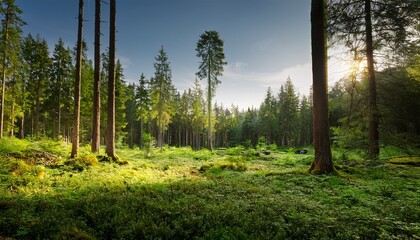 Obraz premium a summer forest landscape capturing the beauty of the outdoors