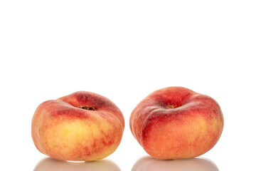 Fig sweet peaches isolated on white background, macro.