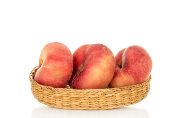 Fig sweet peaches isolated on white background, macro.