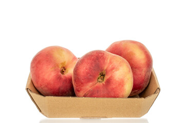 Fig sweet peaches isolated on white background, macro.