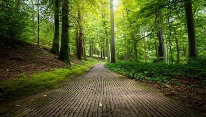 forest path turning into a green smoothie trail