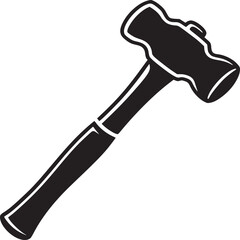 Black and White Hammer Icon