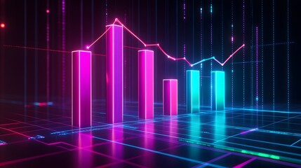 Modern Data Visualization with Colorful Bar Graphs and Line Chart