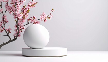 Minimalist Podium Background for Product Display – Modern 3D Stand on Neutral Backdrop