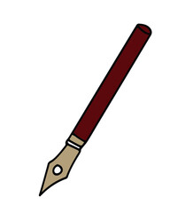 Minimalist fountain pen clipart in watercolor vector style. A charming hand-drawn illustration featuring a pen, shown on a clean white background.