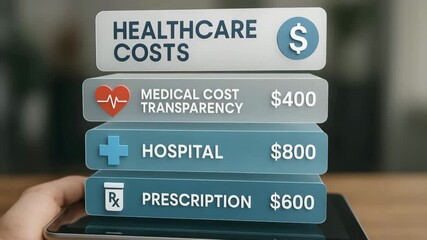 The illustration shows the rising healthcare costs. 
