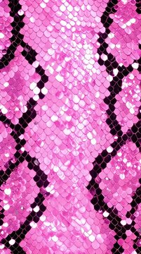 Animal snake print pink and black colors and glitter