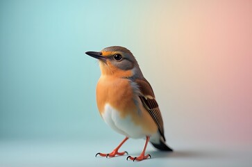 Pretty Petite Orange Songbird Profile Studio Image ai generated