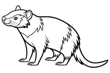 coloring page line art the tasmanian devil black vector