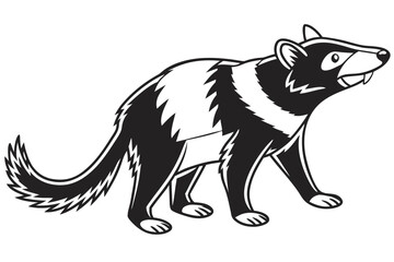 coloring page line art the tasmanian devil black vector