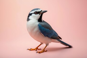 Pretty Small Gray and Blue Bird Wildlife Photography ai generated