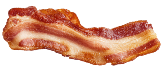 Single strip of cooked bacon