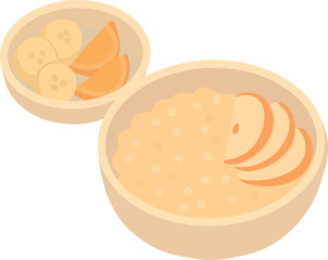 Oatmeal with Bananas and Oranges