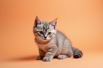 Soft Gray Kitten Paws, Delicate Whiskers, and Sweet Eyes ai generated