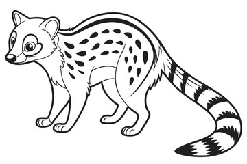coloring page line art the genet black vector