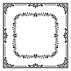 illustration art hand drawn set of simple rectangle engraving frame for copy space design