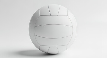 Minimalistic white volleyball ball on plain background emphasizing sleek design