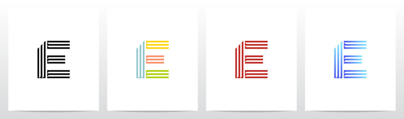 Retro Parallel Lines Letter Initial Alphabet Logo Design E