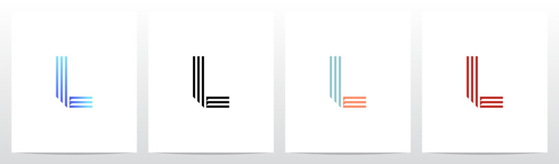 Retro Parallel Lines Letter Initial Alphabet Logo Design L