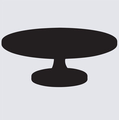 round table silhouette vector art illustration, round table on white background