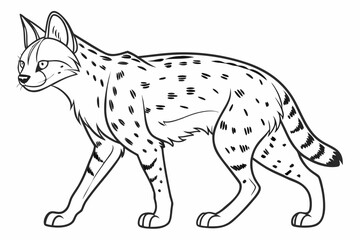 coloring page line art the serval black vector
