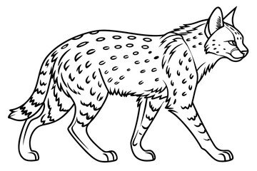coloring page line art the serval black vector