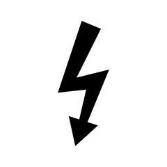 Black lightning bolt arrow