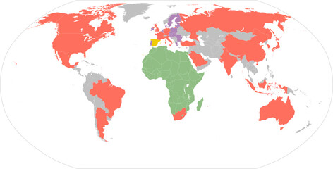 Color-Coded World Map of G20 Countries – Political and Regional Grouping Illustration
