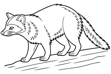 coloring page line art the civet black vector
