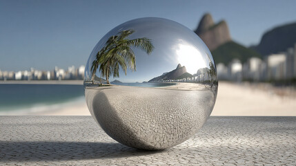 mirror ball on copacabana beach