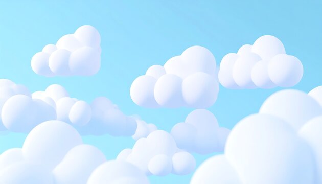 Cartoon clouds in a light sky