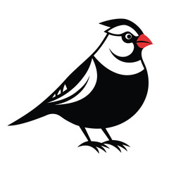 Solid color White-Crowned Sparrow animal vector design