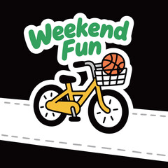 A joyful vector sticker illustration with the words 