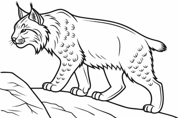 coloring page line art the bobcat black vector